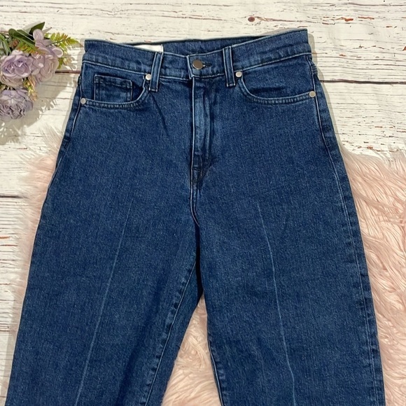 BLDWN High Waisted Cropped Wide Leg Pleated Jeans Aura - Picture 6 of 11